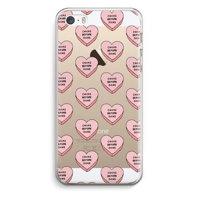 Chicks before dicks: iPhone 5 / 5S / SE Transparant Hoesje Chicks before dicks: iPhone 5 / 5S / SE Transparant Hoesje