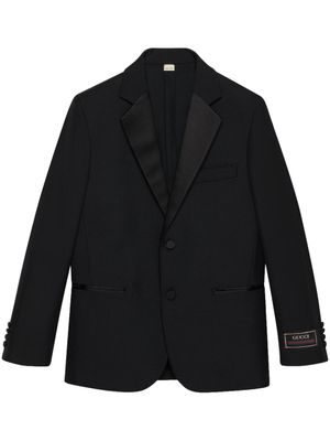 Gucci Wollen blazer met GG-applicatie - Zwart Gucci Wollen blazer met GG-applicatie - Zwart