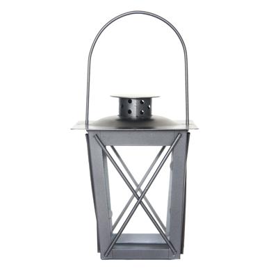 Flancy Flames Windlicht - ijzer - zilverkleurig - 16 cm - lantaarn