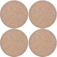 4x Kurken pannenonderzetters rond lichtbruin 26 x 1 cm