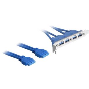 DeLOCK Slotbracket 2x 19Pin naar 4x USB3.0 (extern) slotplaatje