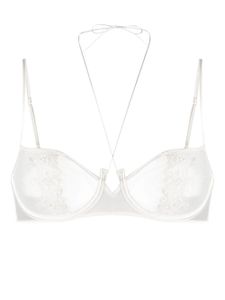 Kiki de Montparnasse soutien-gorge en soie à dos nu - Blanc