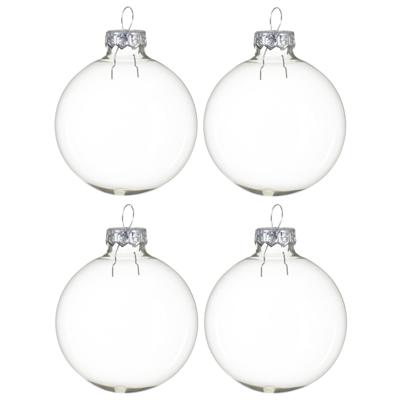 Decoris kerstballen - 8x st - transparant - 7 cm - glas - kerstversiering