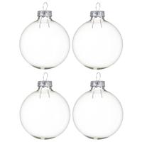 Decoris kerstballen - 8x st - transparant - 7 cm - glas - kerstversiering