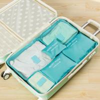 6 STKS/set reistas ClothesLuggage organisator hoge capaciteit mesh verpakking kubussen (blauw)