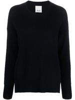 Allude drop-shoulder ribbed jumper - Bleu - thumbnail