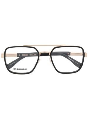 DSQUARED2 EYEWEAR lunettes de vue à logo embossé - Noir