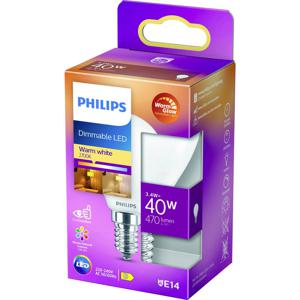 Philips Lighting 871951432447300 LED-lamp Energielabel D (A - G) E14 Kogel 3.4 W = 40 W Warmwit (Ø x l) 45 mm x 80 mm 1 stuk(s)