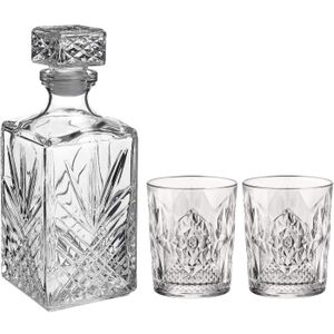 Whisky drank set karaf met 6x tumbler whiskyglazen 390 ml