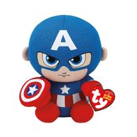 TY Beanie Babies Marvel Knuffel Captain America 15 cm - thumbnail