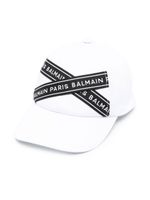 Balmain Kids casquette à bande logo - Blanc - thumbnail