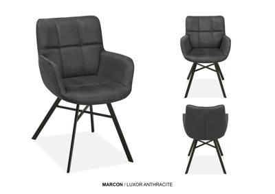Armstoel Marcon antraciet