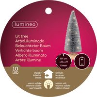 MicroLED boom d11h30 cm zilver/wwt kerst - Lumineo