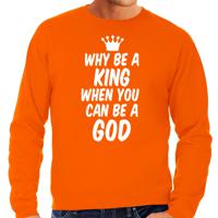 Bellatio Decorations Koningsdag sweater voor heren - koning - oranje - feestkleding 2XL  -