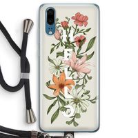 Hello bloemen: Huawei P20 Transparant Hoesje met koord