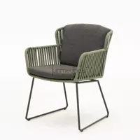 Dining Tuinstoel Vitali Antraciet Groen Stoel Buiten 2 Kussens 4SO