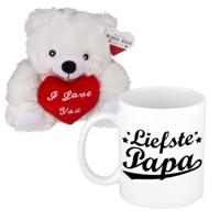 Vaderdagcadeau - knuffelbeer en koffiemok - cadeau - liefste papa