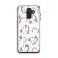 Rainbow Unicorn: Samsung Galaxy J8 (2018) Transparant Hoesje - thumbnail