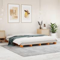 Palletbed massief grenenhout wasbruin 180x200 cm