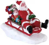 Lemax sledding with santa kerstdorp figuur type 4 Santa&apos;s Wonderland 2018