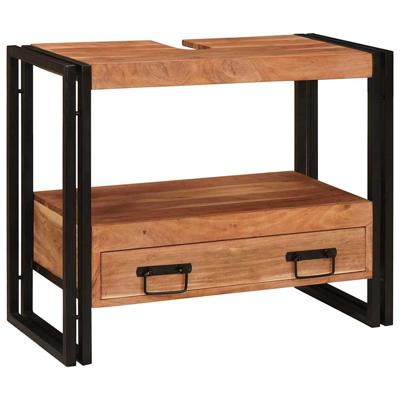 Wastafelonderkast 71 x 33 x 58 cm Massief Acaciuhout, Ijzer