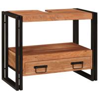 Wastafelonderkast 71 x 33 x 58 cm Massief Acaciuhout, Ijzer