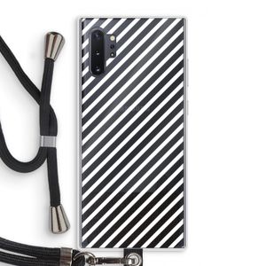 Strepen zwart-wit: Samsung Galaxy Note 10 Plus Transparant Hoesje met koord