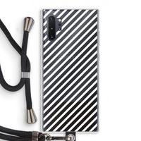 Strepen zwart-wit: Samsung Galaxy Note 10 Plus Transparant Hoesje met koord