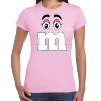 Verkleed t-shirt M voor dames - lichtroze - carnaval/themafeest kostuum