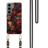 Samsung Galaxy S24 Plus hoesje met zwart koord - Floral garden Samsung Galaxy S24 Plus hoesje met zwart koord - Floral garden