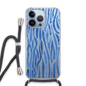 Blauwe nerven: iPhone 13 Pro Transparant Hoesje met koord