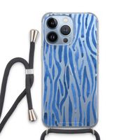 Blauwe nerven: iPhone 13 Pro Transparant Hoesje met koord