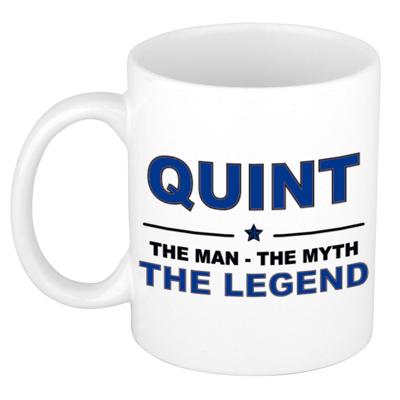 Quint cadeau mok - man myth legend - naam koffiemok / beker - wit en blauw - 300 ml