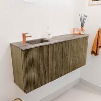 Toiletmeubel Mondiaz Joya Dlux | 101.6 cm | Meubelkleur Dusk | Faye wastafel Oza Wasbak Links | 1 kraangat