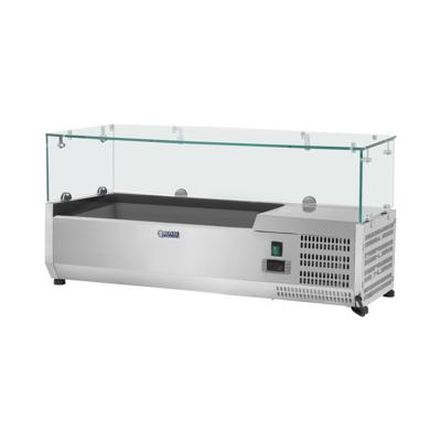 Opzetkoelvitrine - 120 x 39 cm - glasafdekking