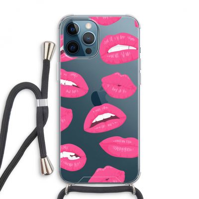 Bite my lip: iPhone 12 Pro Max Transparant Hoesje met koord
