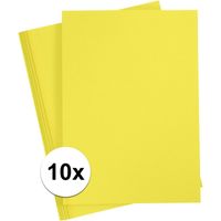 10x A4 hobby karton geel 180 grams - thumbnail