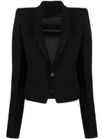 Rick Owens blazer en laine à simple boutonnage - Noir