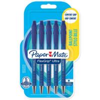 Balpen Paper Mate Flexgrip Ultra medium blauw blister à 5 stuks