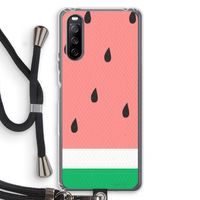 Watermeloen: Sony Sony Xperia 10 III Transparant Hoesje met koord