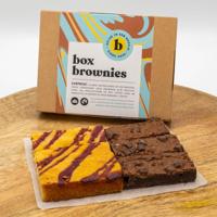 2 Smaken Brownie Box - 6 Brownies Per Post - Brievenbus Pakket - Box Brownies - Fair trade Belgische chocolade - 3 brownies per smaak - Cadeau