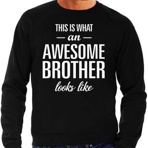 Awesome brother / broer cadeau sweater zwart heren 2XL  -