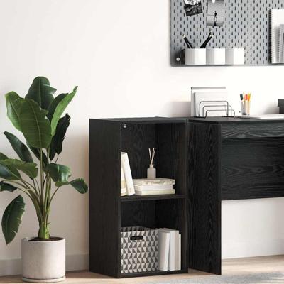 Boekenkast Zwart eiken 40 x 30 x 77 cm Bewerkt hout