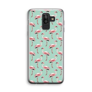 Flamingoprint groen: Samsung Galaxy J8 (2018) Transparant Hoesje