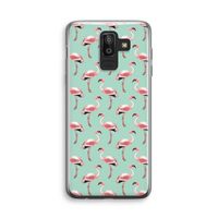 Flamingoprint groen: Samsung Galaxy J8 (2018) Transparant Hoesje