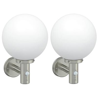 Buitenwandlampen 2 pcs Zilver 28 x 25 x 38 cm Roestvrij staal