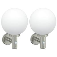 Buitenwandlampen 2 pcs Zilver 28 x 25 x 38 cm Roestvrij staal