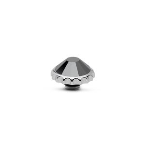 Melano Vivid Cap Steentje Jet Hematite Zilver
