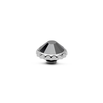Melano Vivid Cap Steentje Jet Hematite Zilver