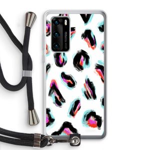 Cheetah color: Huawei P40 Transparant Hoesje met koord